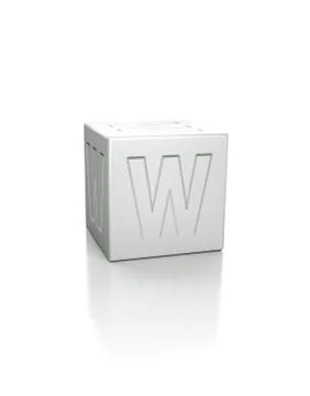 Cube with the letter W embossed 스톡 일러스트