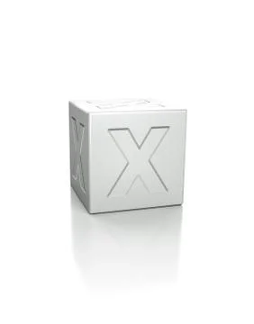 Cube with the letter X embossed Illustrazione stock
