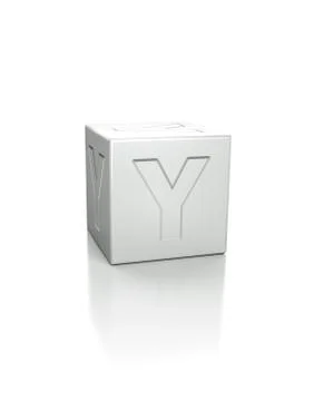 Cube with the letter Y embossed Stockillustratie