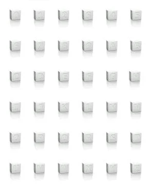 Cube with letters and numbers Stockillustratie