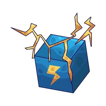Cube with lightning bolt illustration 스톡 일러스트