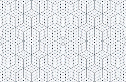 Cube line dot seamless hexagon pattern background 스톡 일러스트