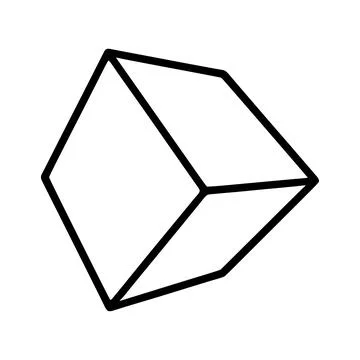 Cube line icon isolated on white background Stock Illustration