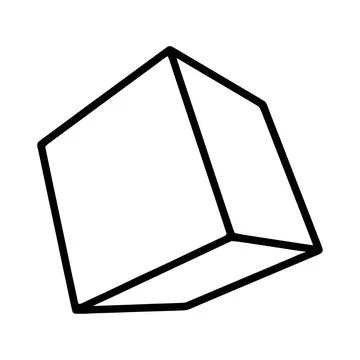 Cube line icon isolated on white background Cube line icon isolated on whi... Stock Photos
