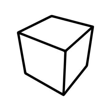 Cube line icon isolated on white background Cube line icon isolated on whi... Foto stock