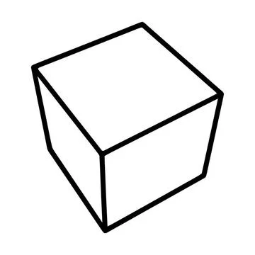 Cube line icon isolated on white background Cube line icon isolated on whi... Foto stock