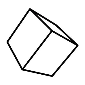 Cube line icon isolated on white background Cube line icon isolated on whi... Foto stock