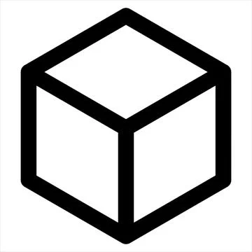 Cube line icon vector illustration isolated on white background Stock Illustration