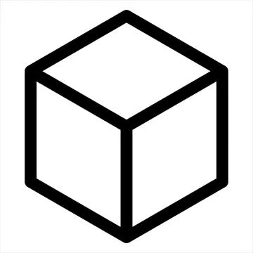 Cube line icon vector illustration isolated on white background Stock Illustration