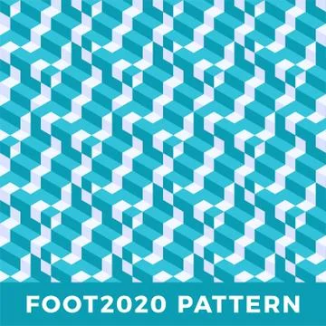 Cube line isometric seamless pattern design. Modern Flat Isometric vector sea Stock Illustration