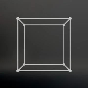 Cube of lines and dots. Cube of the lines connected to points. Molecular latt Illustrazione stock