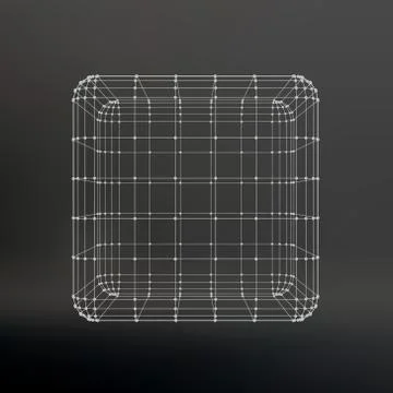 Cube of lines and dots. Cube of the lines connected to points. Molecular latt Illustrazione stock