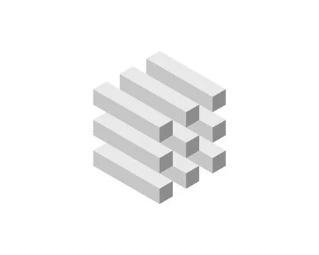 Cube logo, geometric vector design. Box logotype company, trendy technology e イラスト素材