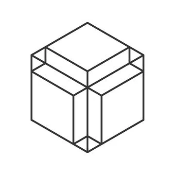 Cube logo, geometric vector design. Monochrome box logotype company, trendy.. 스톡 일러스트