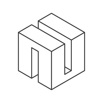 Cube logo, geometric vector design. Monochrome box logotype company, trendy.. 스톡 일러스트