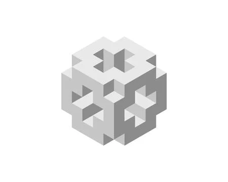 Cube logo, geometric vector design. Box logotype company, trendy technology e 스톡 일러스트