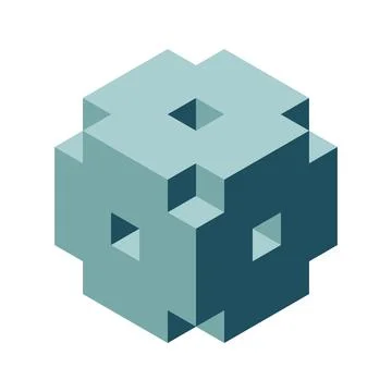 Cube logo, geometric vector design. Box logotype company, trendy techno emb.. Stock Illustration