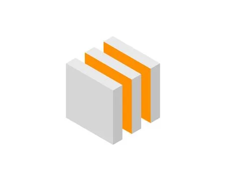 Cube logo, geometric vector design. Box logotype company, trendy technology e Illustrazione stock