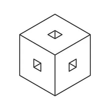 Cube logo, geometric vector design. Monochrome box logotype company, trendy.. Stock Illustration