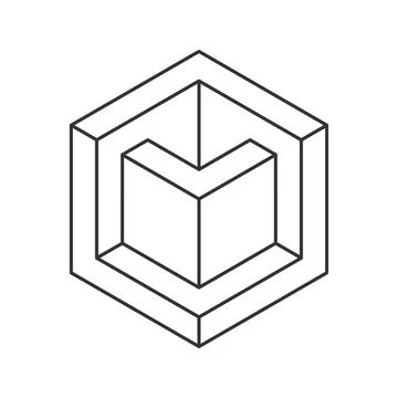 Cube logo, geometric vector design. Monochrome box logotype company, trendy.. Stock Illustration