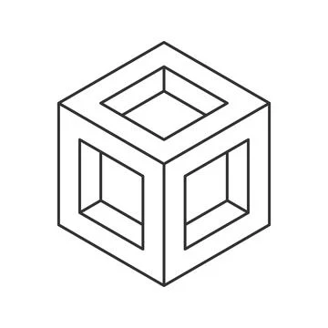 Cube logo, geometric vector design. Monochrome box logotype company, trendy.. Stockillustratie