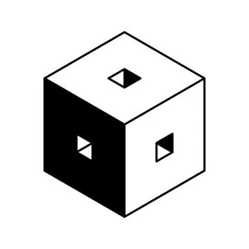 Cube logo, geometric vector design. Black and white Box logotype company, t.. Stock Illustration