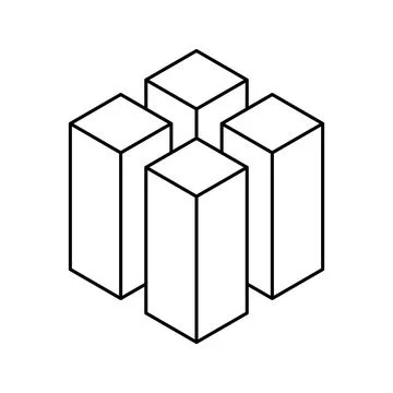 Cube logo, geometric vector design. Monochrome box logotype company, trendy.. Stock Illustration