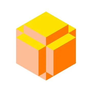 Cube logo, geometric vector design. Box logotype company, trendy techno emb.. 스톡 일러스트