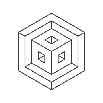 Cube logo, geometric vector design. Monochrome box logotype company, trendy.. イラスト素材
