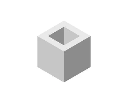 Cube logo, geometric vector design. Box logotype company, trendy technology e Illustrazione stock