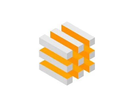 Cube logo, geometric vector design. Box logotype company, trendy technology e Stock Illustration