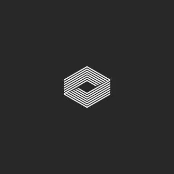 Cube logo isometric, infinity geometric shape illusion, hipster monogram infi Stock Illustration