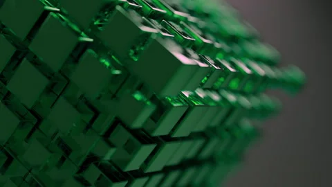 A cube made of many cubes shape shifting and moving Stock Footage 253621046