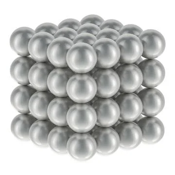 Cube from magnetic balls. 3D rendering Cube from magnetic balls. 3D render... Foto stock
