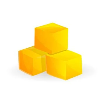 Cube of mango icon, cartoon style 스톡 일러스트