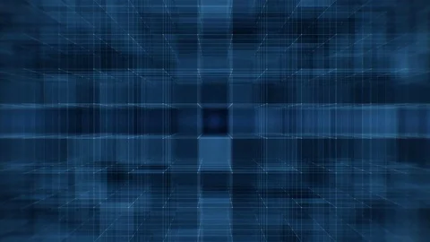 Cube Matrix of Futuristic Grid Stock Footage 77609655