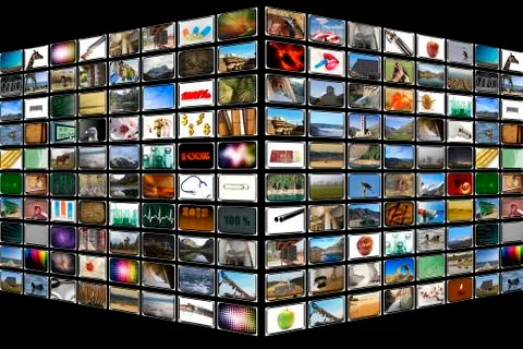 Cube media room Stock Photos