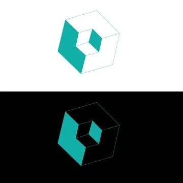 Cube minimal logo concept, vector logo template Stock Illustration
