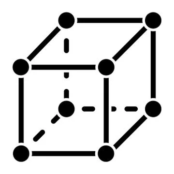 Cube molecular icon, vector illustration, black sign on isolated background Stock Illustration