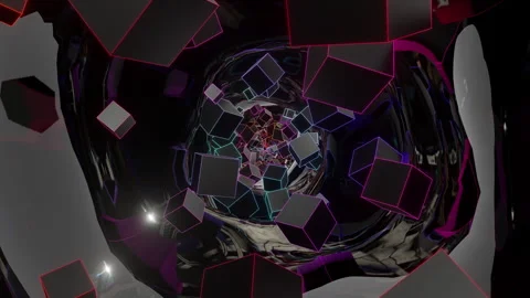 Cube Neon Tunnel Video stock 330339941