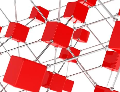 The cube network Illustrazione stock