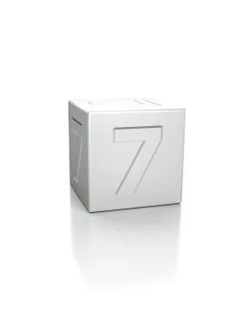 Cube with the number 7 embossed 스톡 일러스트