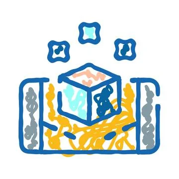 Cube object physics experiment with gravity concept 스톡 일러스트