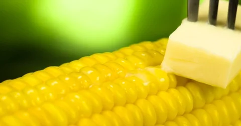 Cube of Oils on Hot Corn 4K Stock Footage 80981727