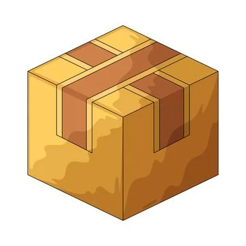 Cube with package tape illustration Stock Illustration