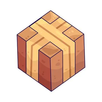 Cube with package tape illustration Stock Illustration