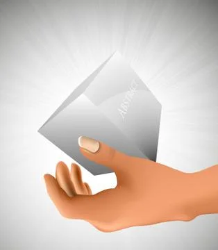 Cube in the palm of your hand Stock Illustration
