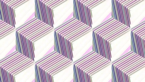 Cube pattern with striped texture of thin slices. 3d rendering loop animation 4K Stock Footage 239746258