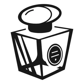 Cube perfume bottle icon, simple style Illustration