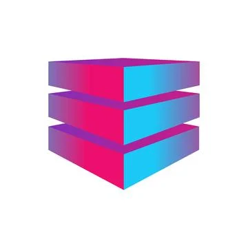 A cube in a perspective image, consisting of three elements 스톡 일러스트